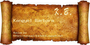 Kengyel Barbara névjegykártya